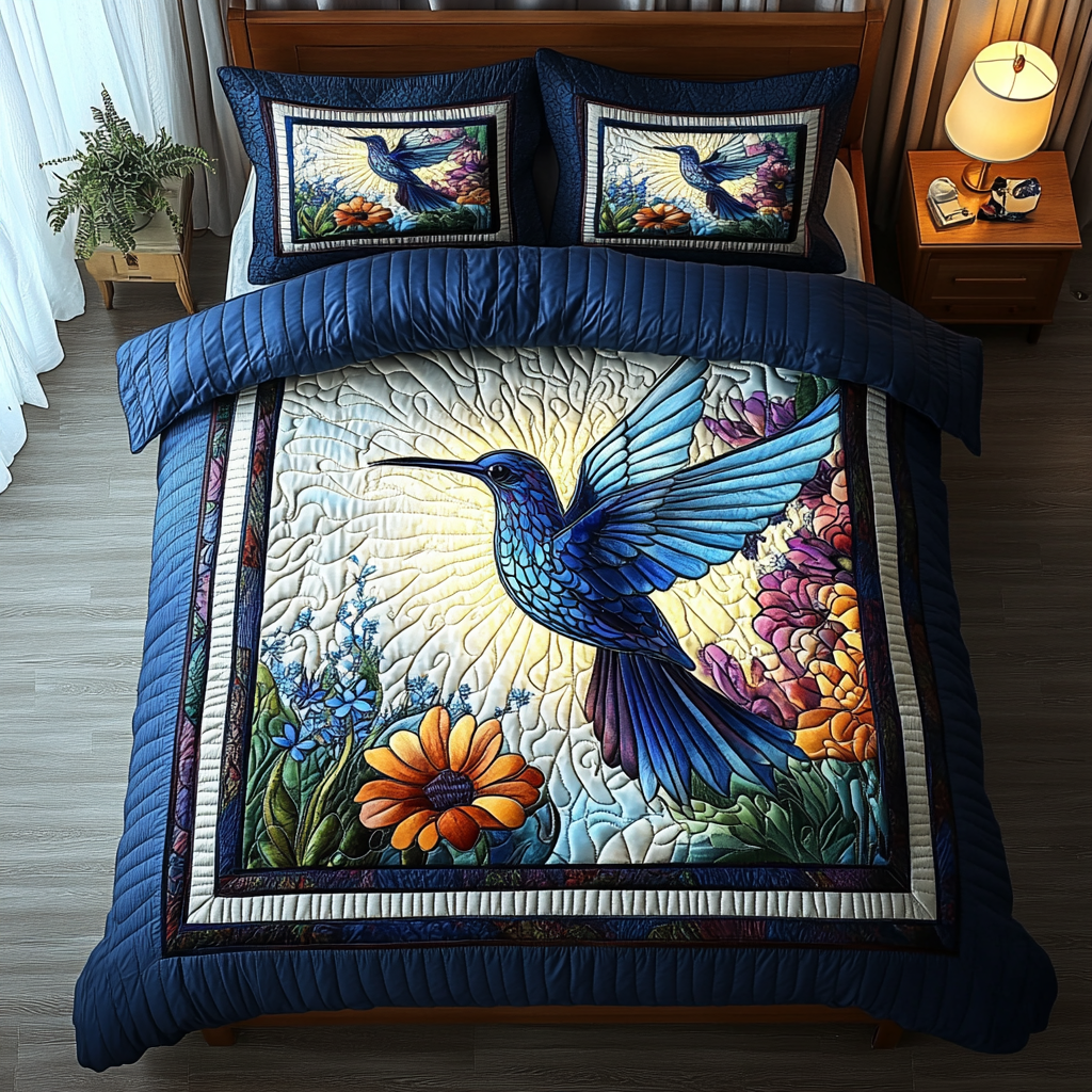 Whispering Wings 3-Piece Quilted Bedding Set NCU0DK4885