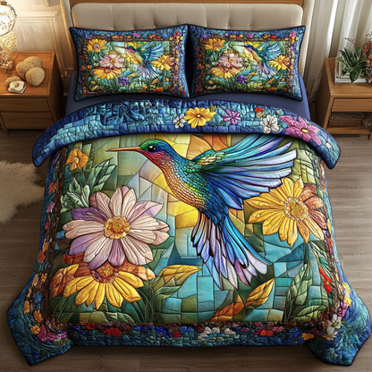 Whispering Wings 3-Piece Quilted Bedding Set NCU0DK5345