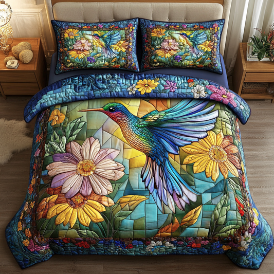 Whispering Wings 3-Piece Quilted Bedding Set NCU0DK5345