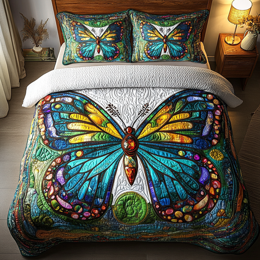 Whispering Wings 3-Piece Quilted Bedding Set NCU0DK5583