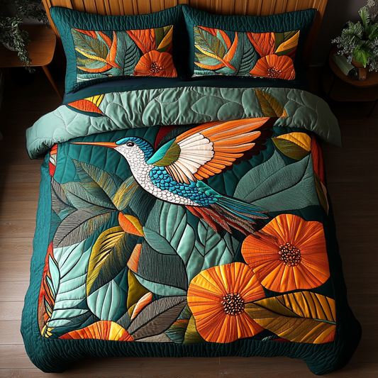 Whispering Wings 3-Piece Quilted Bedding Set NCU0DK5642