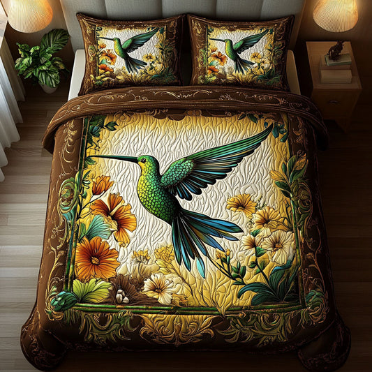 Whispering Wings 3-Piece Quilted Bedding Set NCU0NT2513