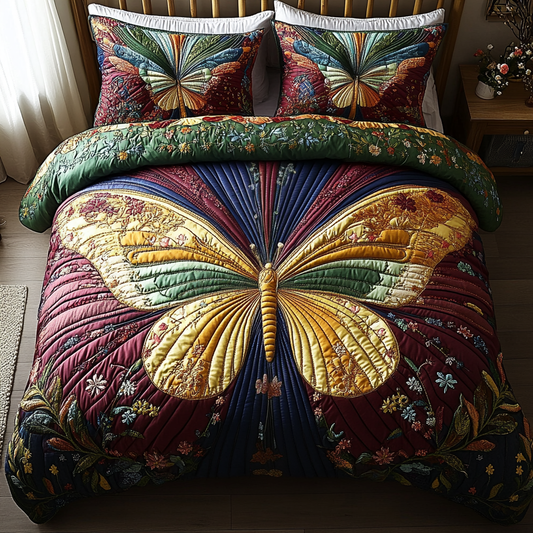 Whispering Wings 3-Piece Quilted Bedding Set NCU0DV3192