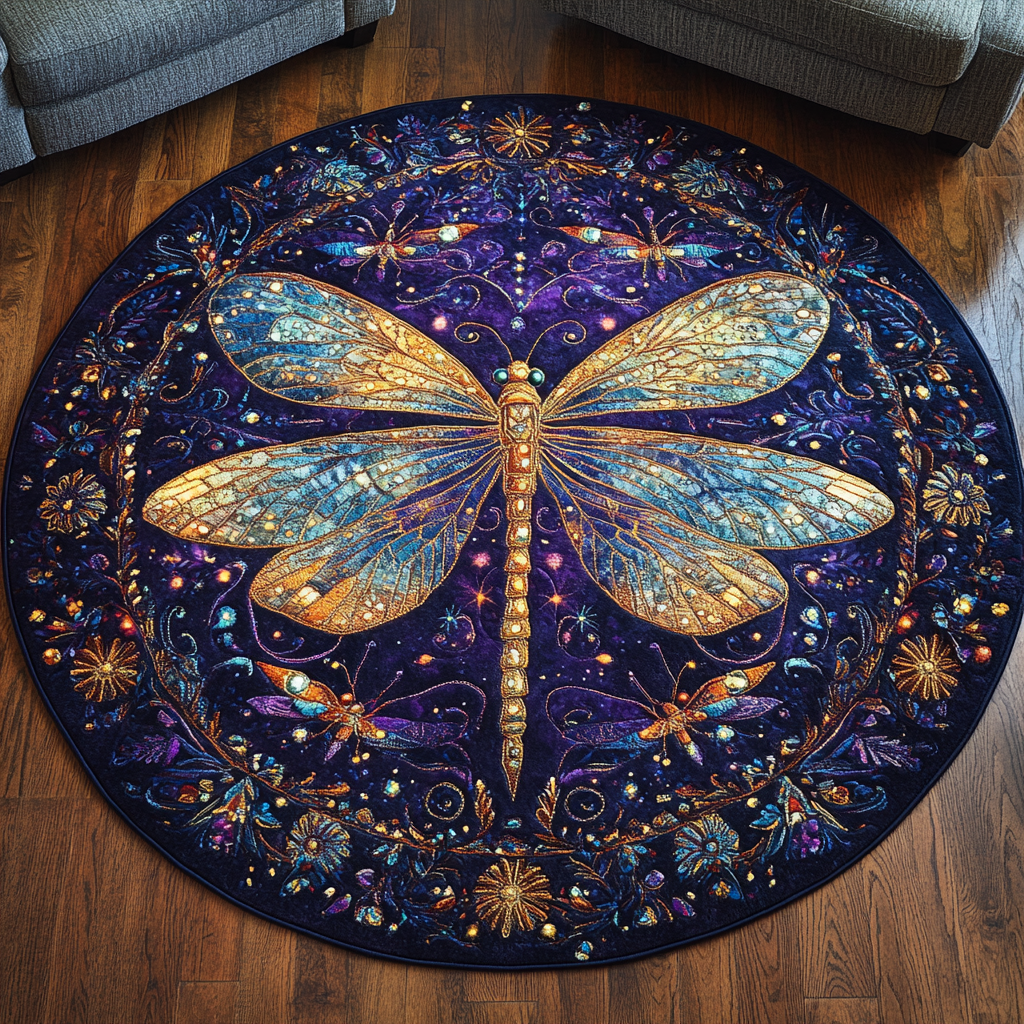 Whispering Wings Quilted Round Mat NCU0DK4919