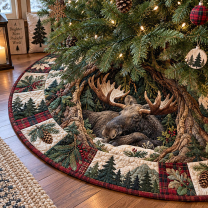 Whispers Beneath the Pines Christmas Quilted Tree Skirt NCU0PT12228