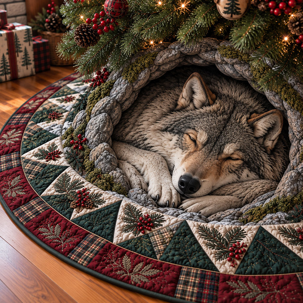 Whispers Beneath the Tree Christmas Quilted Tree Skirt NCU0PT12229
