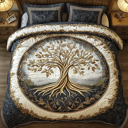 Whispers Of Life 3-Piece Quilted Bedding Set NCU0VL855