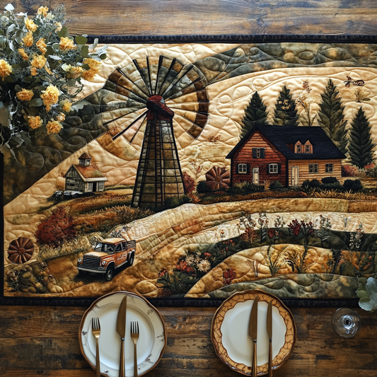 Whispers of the Windmill Quilted Table Runner NCU0DV4466