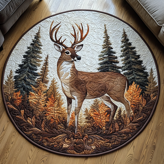 White-tailed Buck Quilted Round Mat NCU0DV5359