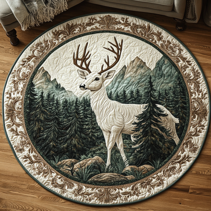 White-tailed Charm Quilted Round Mat NCU0DV5361