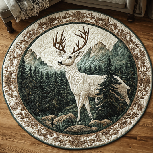 White-tailed Charm Quilted Round Mat NCU0DV5361