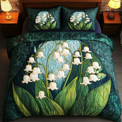 White Bliss 3-Piece Quilted Bedding Set NCU0NT6061