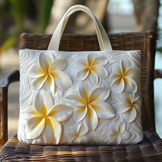 White Bloom Quilted Tote Bag NCU0VL2758
