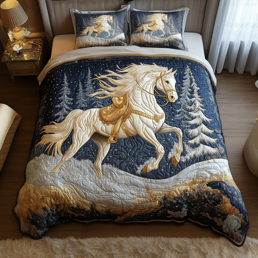 White Glory 3-Piece Quilted Bedding Set NCU0VH892