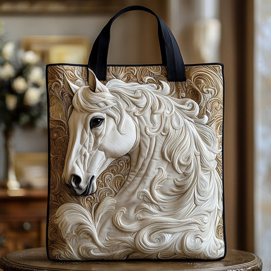 White Horse Grace Quilted Tote Bag NCU0DV6778