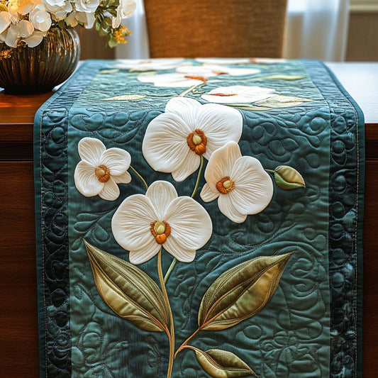 White Orchid Elegance Quilted Table Runner NCU0NT4630