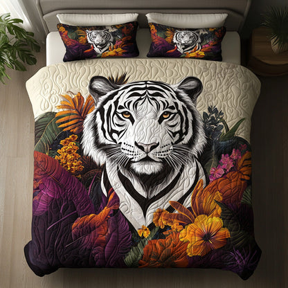 White Tiger Soul 3-Piece Quilted Bedding Set NCU0DV6484