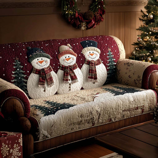 White Welcome Quilted Sofa Cover NCU0NT11271