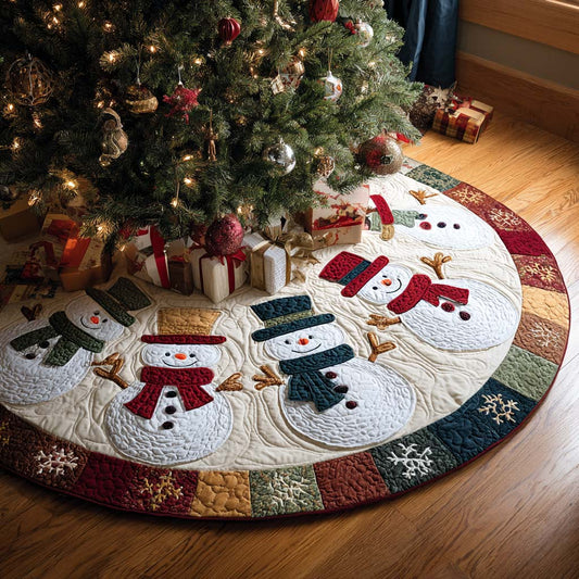 White Wonder Christmas Quilted Tree Skirt NCU0NT11116
