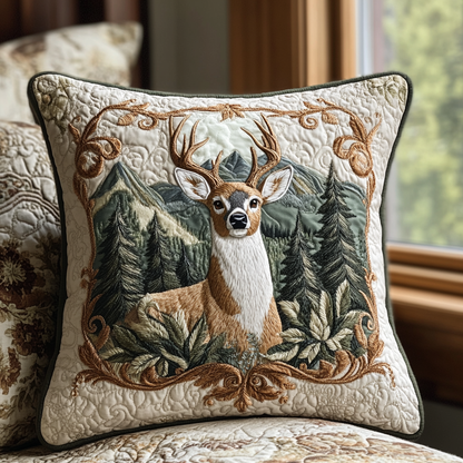 White tailed Buck Charm Quilted Pillow Case NCU0DV5380