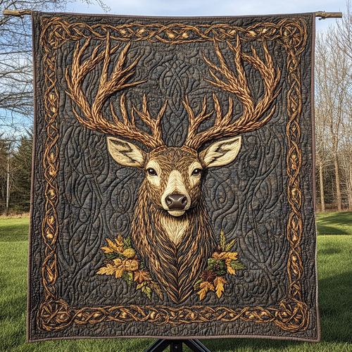 Whitetail Wonders Quilted Blanket NCU0DK3438