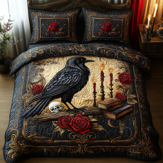 Wicked Raven Quilted Bedding Set NCU0DV2840