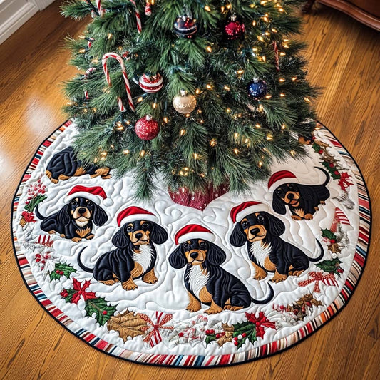 Wiener Whimsy Christmas Quilted Tree Skirt NCU0NT1817