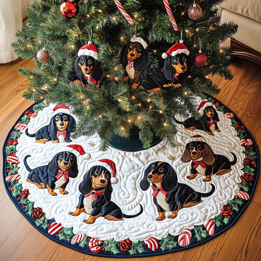 Wiener Wonder Christmas Quilted Tree Skirt NCU0NT1818