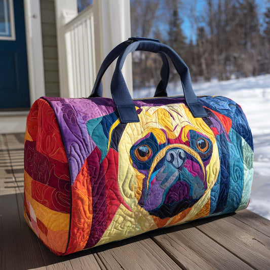 Wiggly Pug Quilted Duffle Bag NCU0PT9567