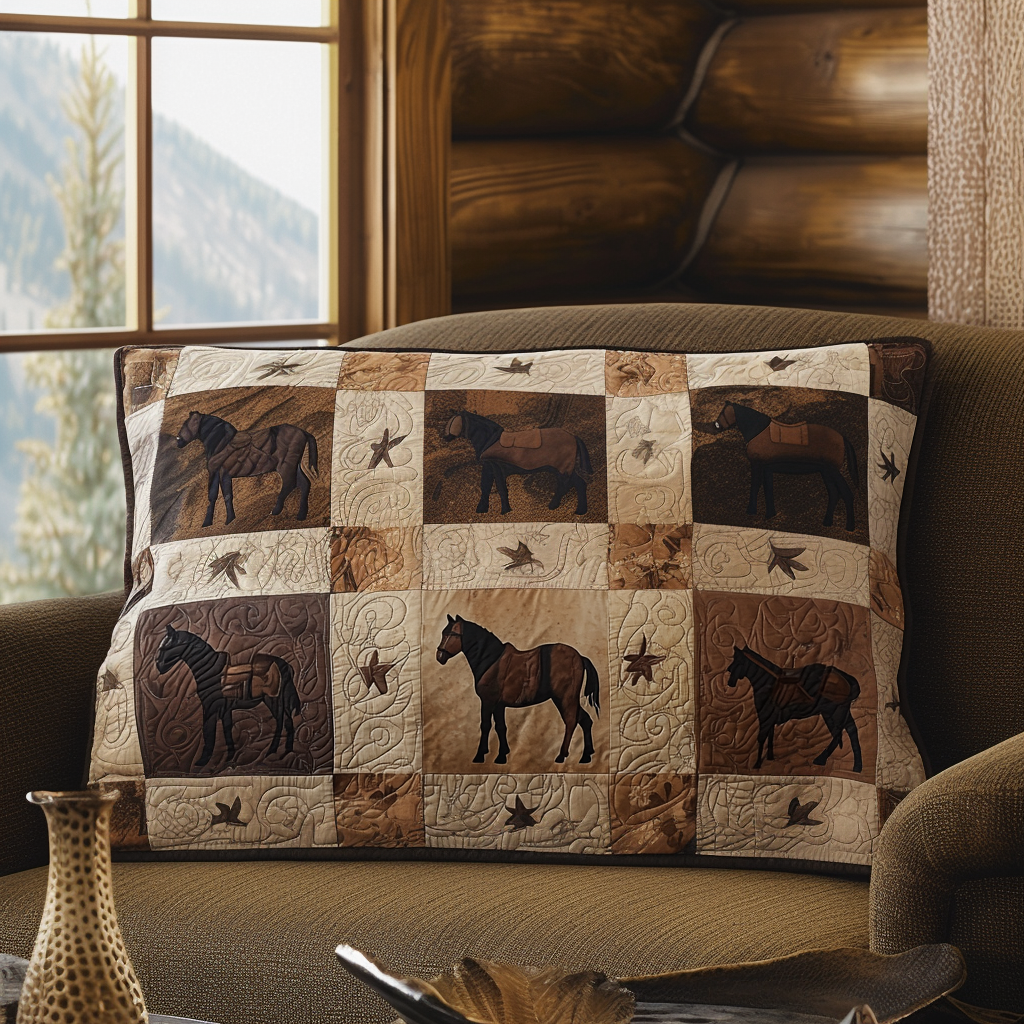 Wild Mustang Quilted Bedding Pillow Case NCU0DV7264