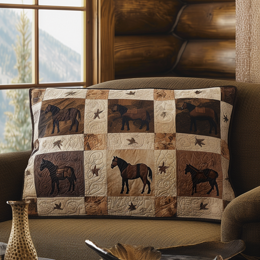 Wild Mustang Quilted Bedding Pillow Case NCU0DV7264