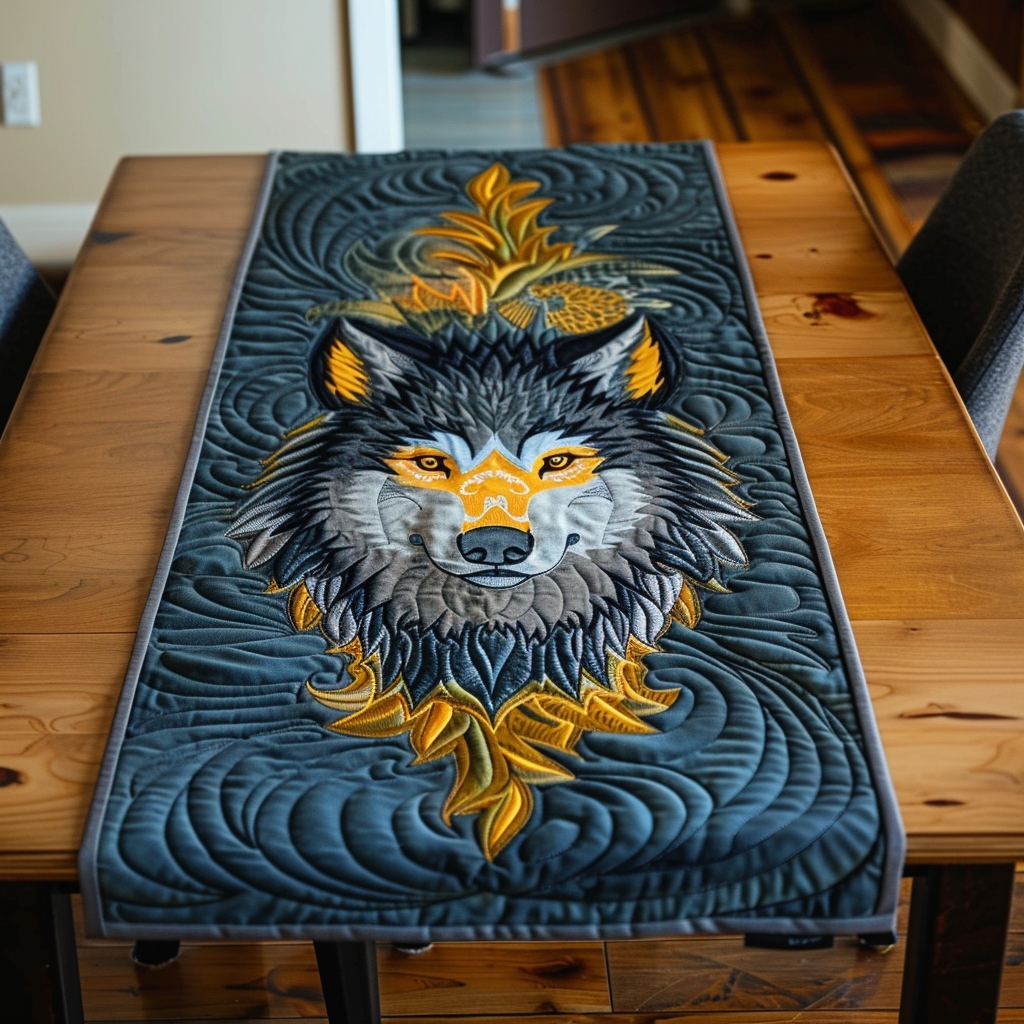 Wild Spirit Wolf Quilted Table Runner NCU0TH132