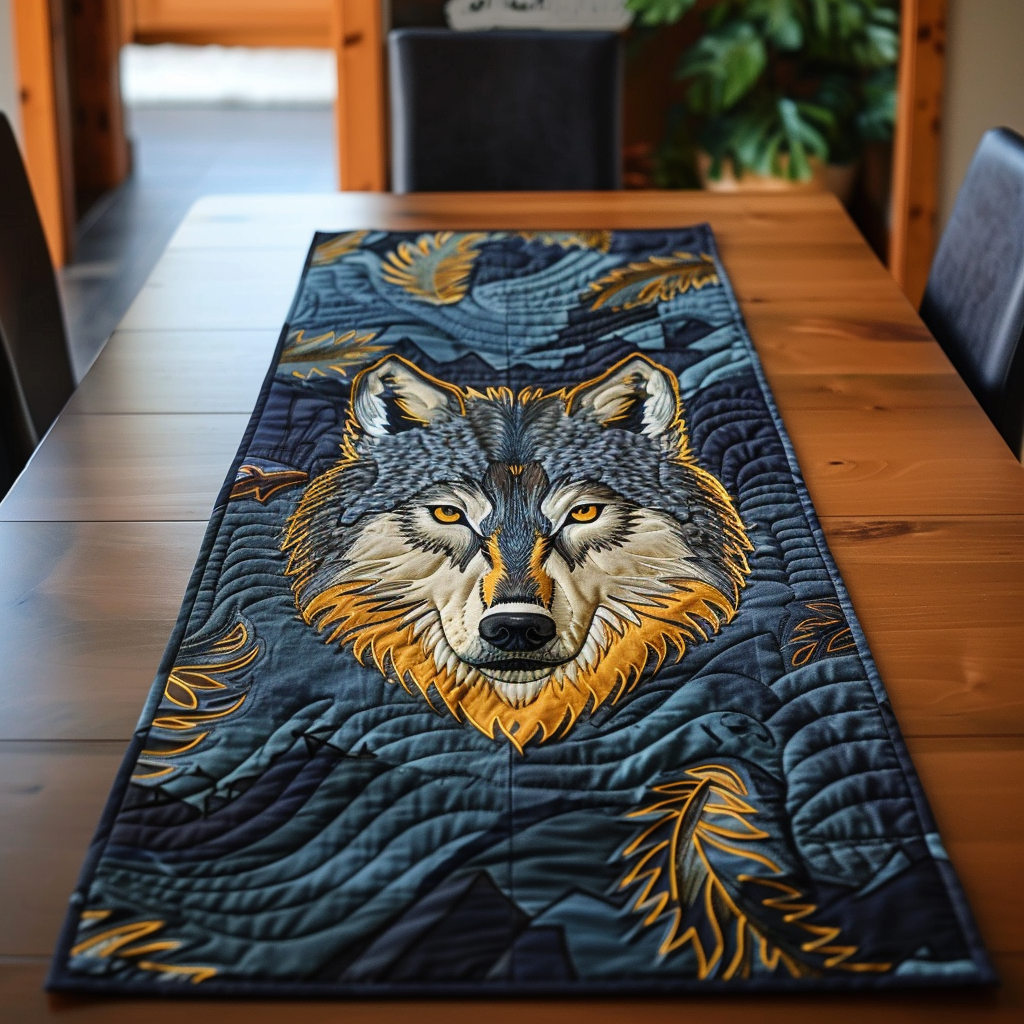 Wild Wolf Quilted Table Runner NCU0TH134