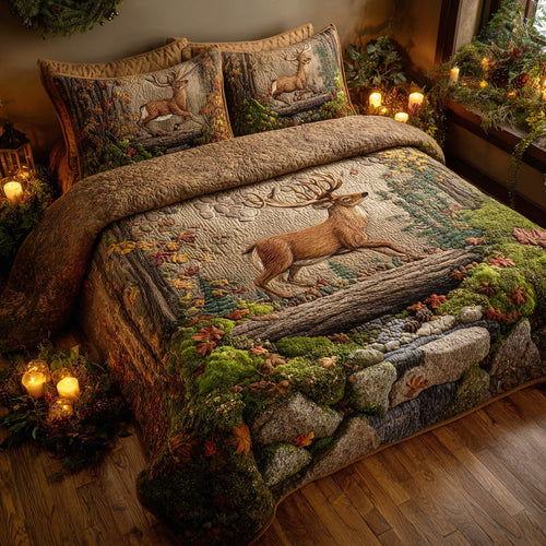 Wild Antler 3-Piece Quilted Bedding Set NCU0TD2029