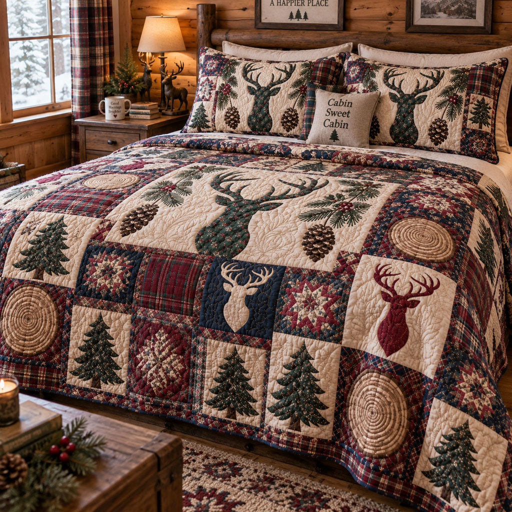 Wild Antler Horizon 3-Piece Quilted Bedding Set NCU0PT12212