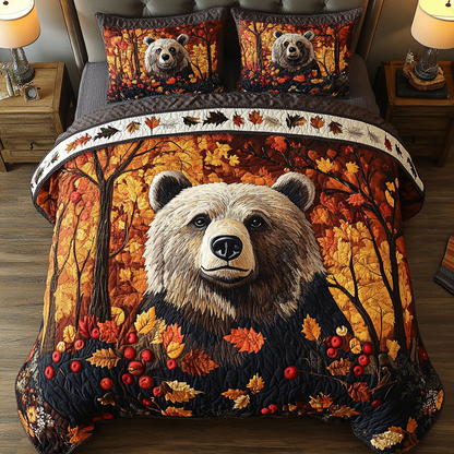 Wild Bear 3-Piece Quilted Bedding Set NCU0DK9538