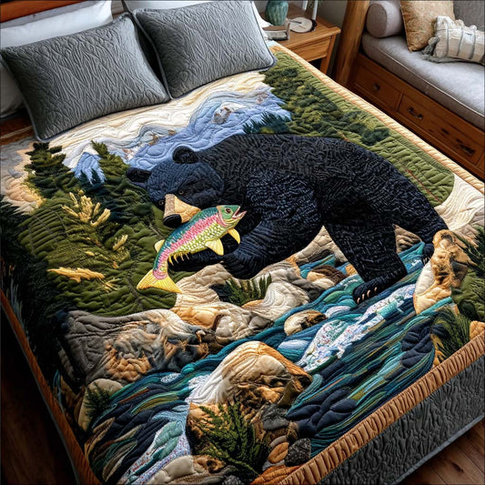 Wild Bear 3-Piece Quilted Bedding Set NCU0NT10522
