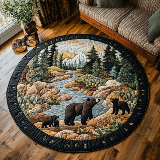 Wild Bear Quilted Round Mat NCU0DK8088