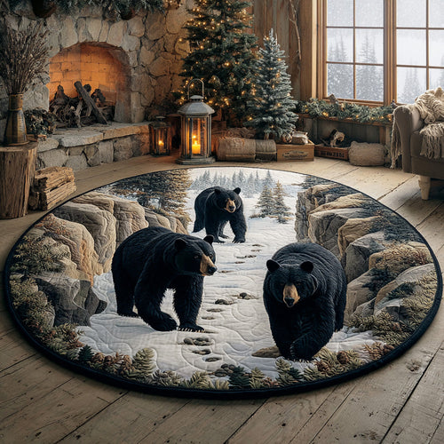 Wild Bear Quilted Round Mat NCU0TD2064