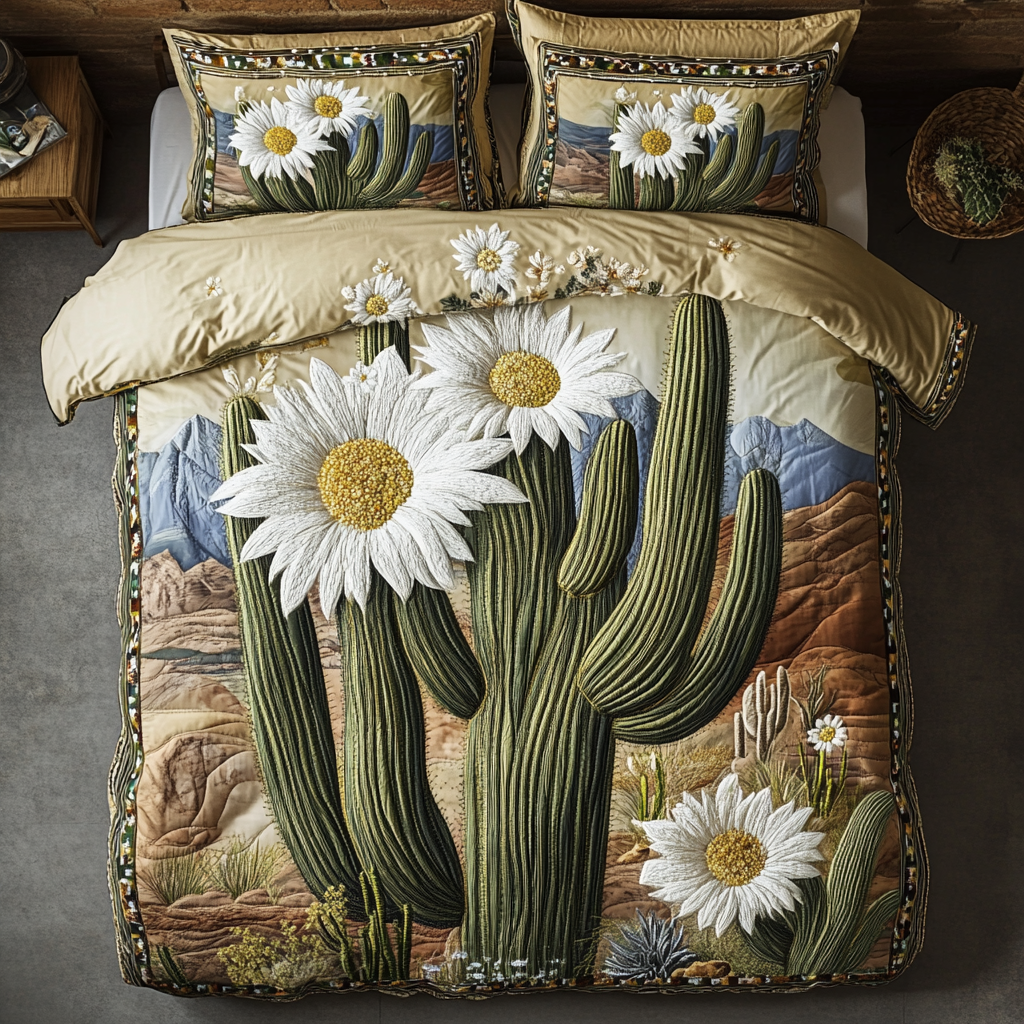 Wild Bloom 3-Piece Quilted Bedding Set NCU0DK6621