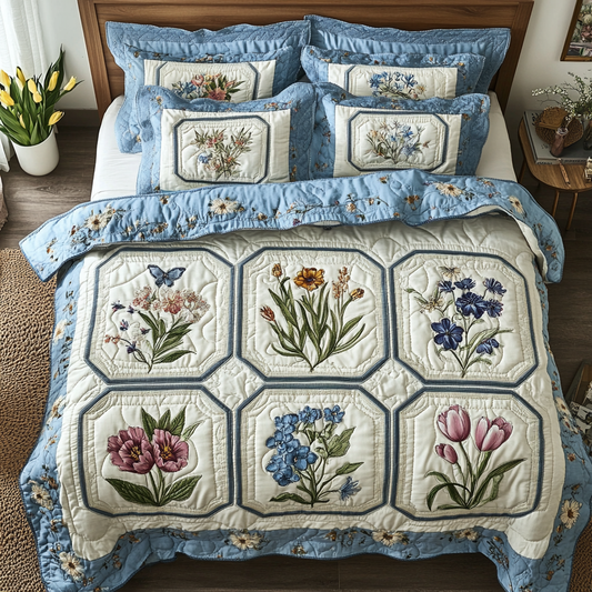 Wild Bloom 3-Piece Quilted Bedding Set NCU0VH5290