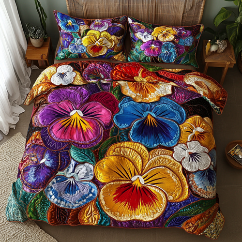 Wild Bloom 3-Piece Quilted Bedding Set NCU0VH5608