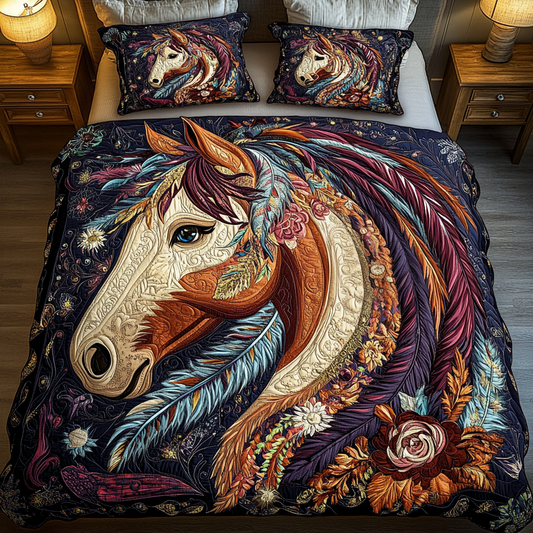 Wild Bloom 3-Piece Quilted Bedding Set NCU0VH992