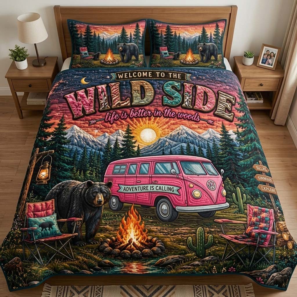 Wild Camp 3-Piece Quilted Bedding Set NCU0XD2813