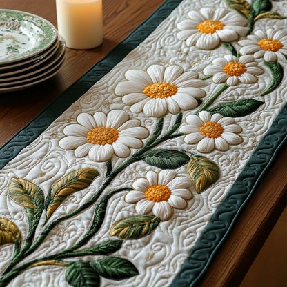 Wild Daisy Meadow Quilted Table Runner NCU0DV4991