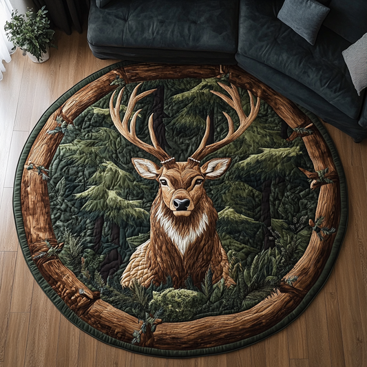 Wild Deer Quilted Round Mat NCU0DK8066