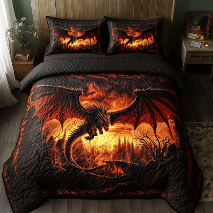 Wild Dragon 3-Piece Quilted Bedding Set NCU0DK7476