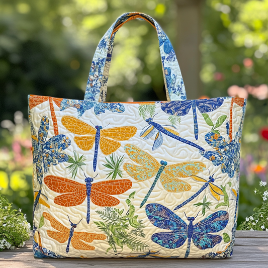 Wild Dragonfly Quilted Tote Bag NCU0DK8830