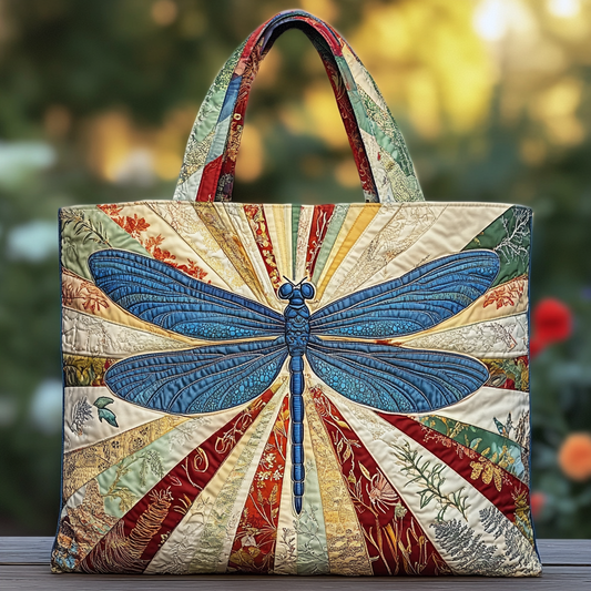 Wild Dragonfly Quilted Tote Bag NCU0DK9124