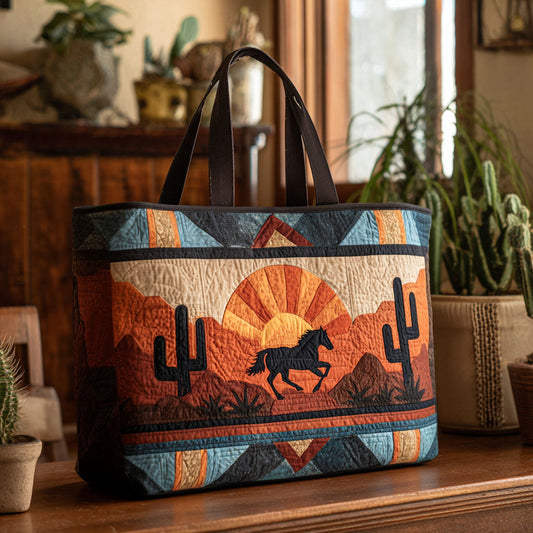 Wild Dust Ride Quilted Tote Bag NCU0PT8624